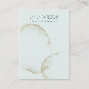 CARTE DE VISITE DOFT AQUA BLEU OR ABSTRAIT EARRING AFFICHER LOGO