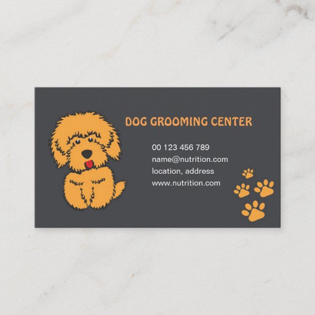 Carte De Visite dog and cat grooming business card  (Devant)