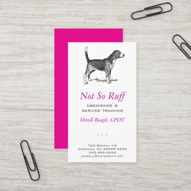 Carte de visite Dog Business (Devant/Arrière en situation)