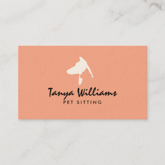 Carte De Visite Dog cat silhouette logo pet sitting 