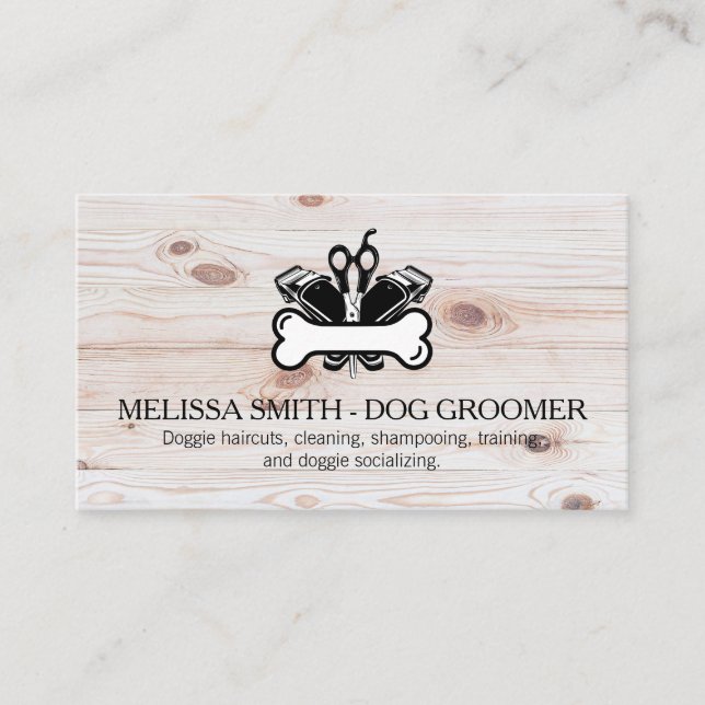 Carte De Visite Dog Groomer Logo | Animal Services (Devant)
