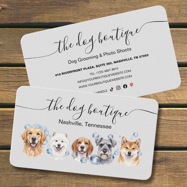Carte De Visite Dog Grooming Business Card  (Dog grooming business card)