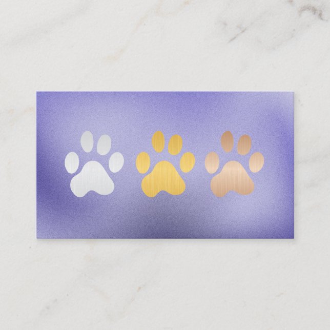 Carte De Visite Dog Paws Footprints | Animal Care (Devant)