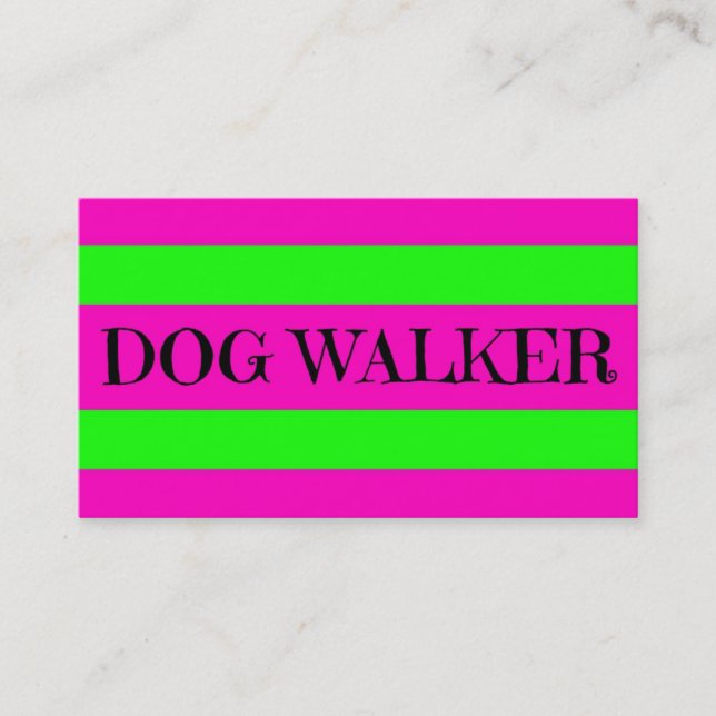 Carte De Visite Dog Walker Neon Green et Hot Pink (Devant)