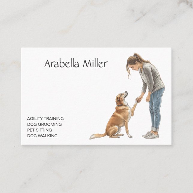 Carte De Visite Dog Walker, Trainer, Obedience, Agility, Groomer (Devant)