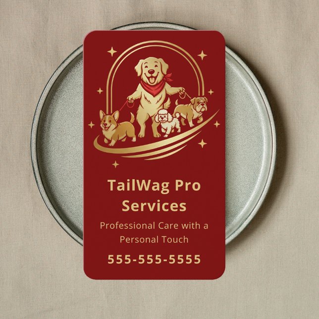 Carte De Visite Dog Walker Trainer Sitter Modern Pet Care Service (Créateur téléchargé)