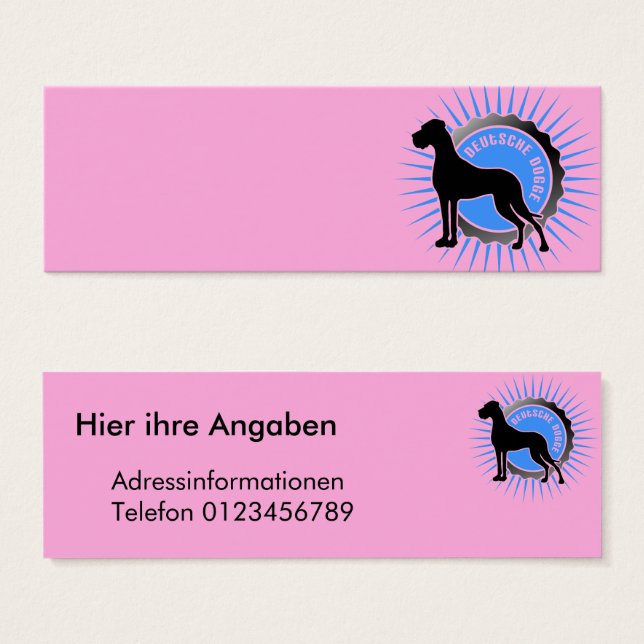 Carte de visite Dogue Allemand (Devant & derrière)