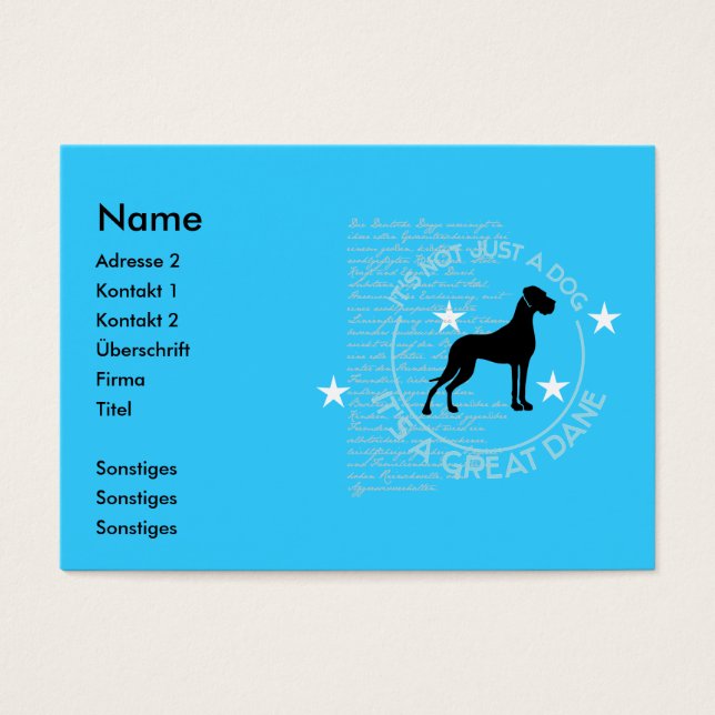 Carte de visite Dogue Allemand (Devant)