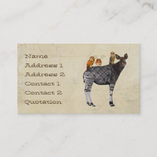 Carte de visite d'OKAPI et de PLUMES