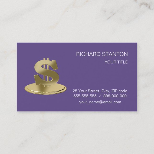 Carte De Visite Dollar d'or (Devant)