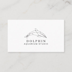 Carte De Visite Dolphin blanc moderne à basse Poly Ocean Professio