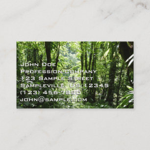 Carte De Visite Dominicain Forêt de pluie II Vert tropical