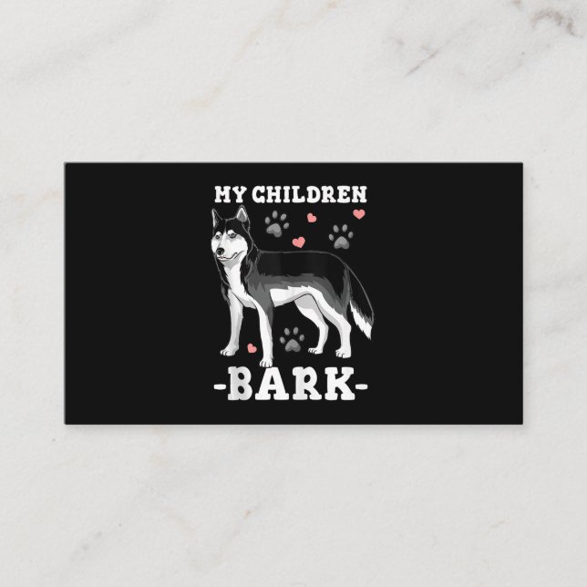 Carte De Visite Don de chien | Siberian Husky (Devant)