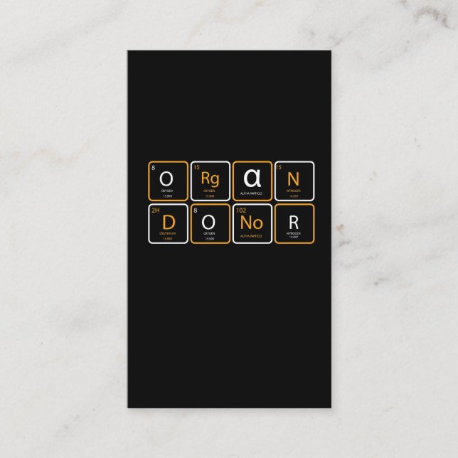 Carte De Visite Dons d'organes Santé Médicale des donneurs de rein (Devant)