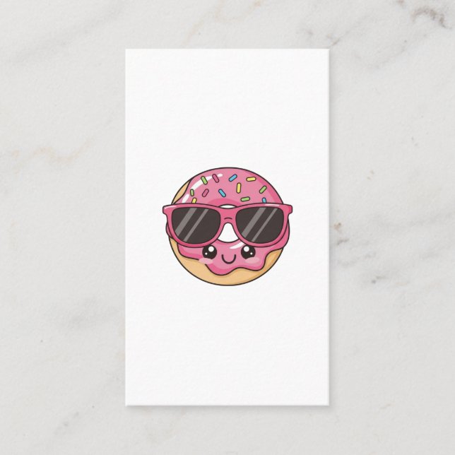 Carte De Visite Donut Cool avec Lunettes de Soleil (Devant)