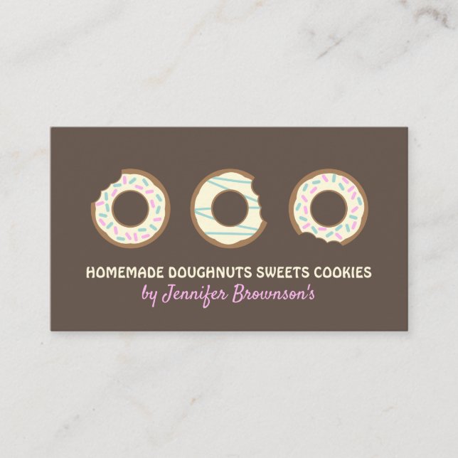 Carte De Visite Donut Douceurs Cookies dessert sucré (Devant)