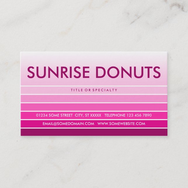 Carte De Visite DONUTS de nuance rose (Devant)
