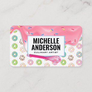 Carte De Visite Donuts   Glaçage qui coule   Pâtisserie 