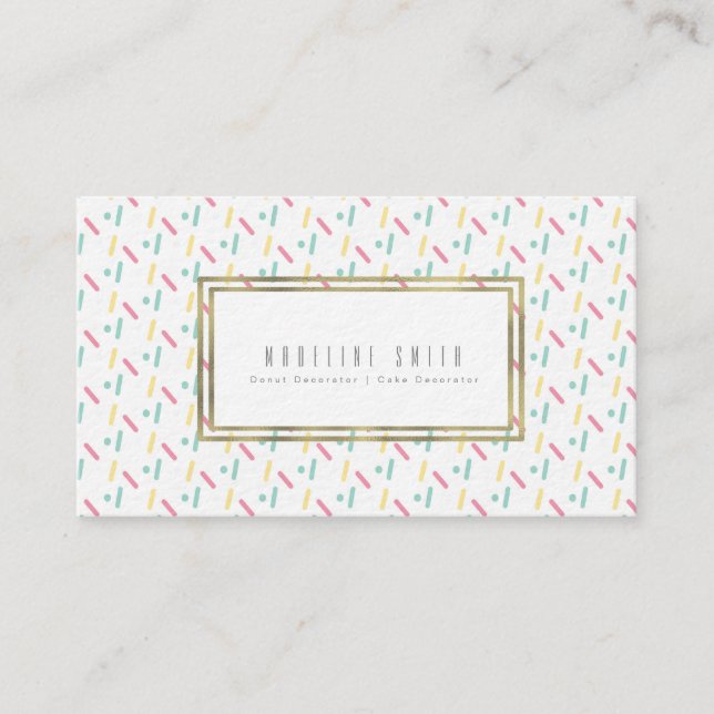 Carte De Visite Donuts Glaçés Pâtissier Décorateur de Gâteaux (Devant)