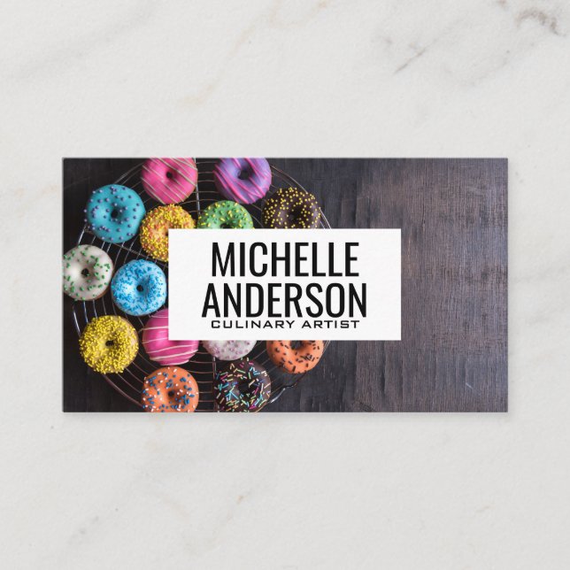 Carte De Visite Donuts on Table | Bakery (Devant)