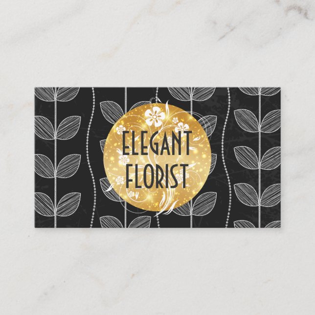 Carte De Visite Doodle de fleurs à la craie (Devant)