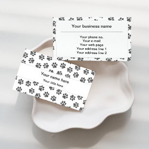 Carte De Visite Doodle Paws, Pattes de Chien, Pattes de Chat, Patt