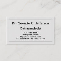 Carte de visite d'ophtalmologiste simple et simple