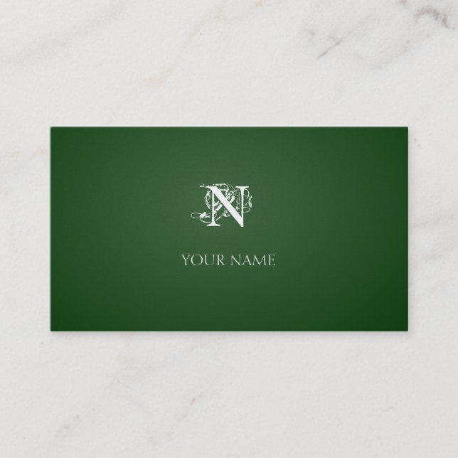 Carte De Visite D'or vert-foncé de Nouveau (Devant)