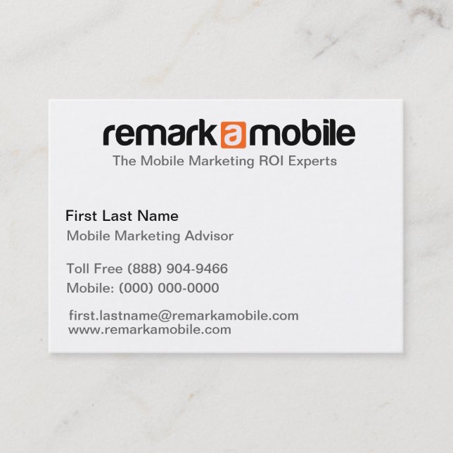 Carte de visite d'orange de RemarkaMobile (Devant)