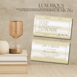 Carte De Visite Doré clair avec diamants Luxe et professionnel