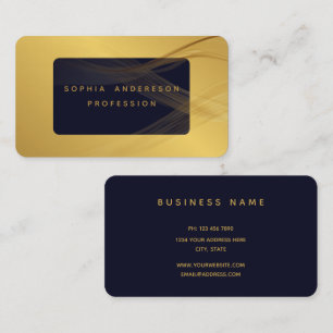 Carte De Visite Dorée Professionnel Élégant Moderne Golden Bu