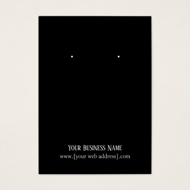 Carte de visite d'oreille personnalisé noir simple (Devant)