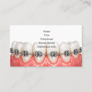 Carte de visite d'orthodontie appareil dentaire