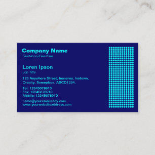 Carte De Visite Dot Motif - Cyan sur Marine