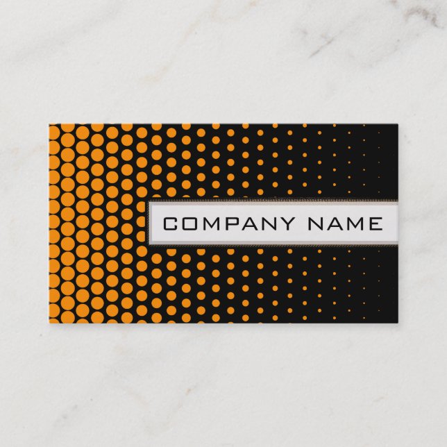 Carte De Visite Dots Techno Orange Élégant Noir Moderne (Devant)