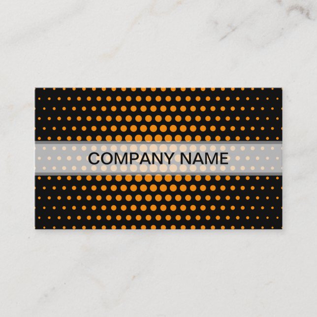 Carte De Visite Dots Techno orange foncé Noir moderne (Devant)