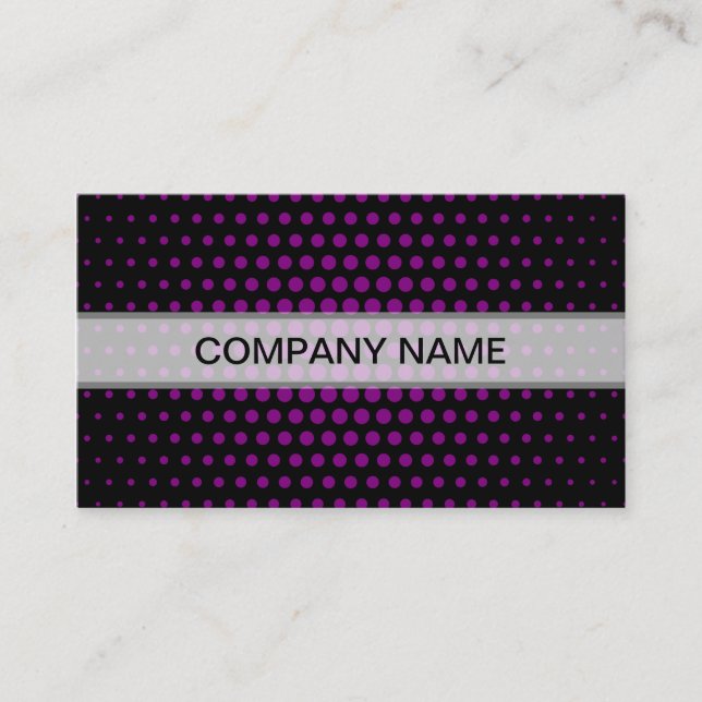 Carte De Visite Dots Techno violets Noir moderne (Devant)