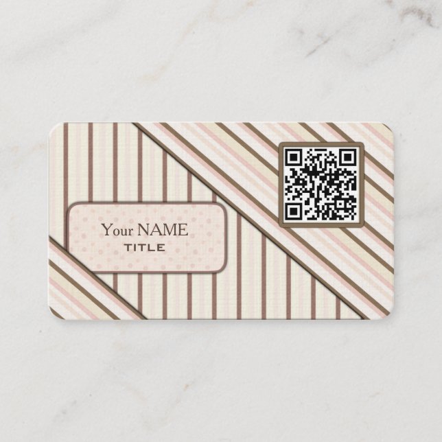 Carte De Visite Double code QR rose rétro (Devant)