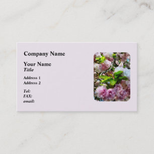 Carte De Visite Double Fleurs de Cerisier