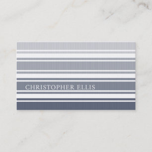 Carte De Visite Double Rayures Ombre Bleu Ardoise
