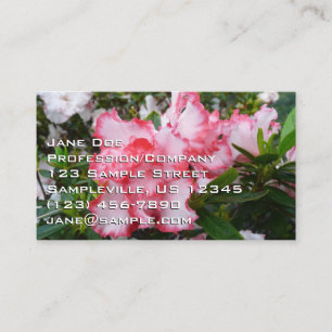 Carte De Visite Double rouge et blanc Azaleas printemps floral