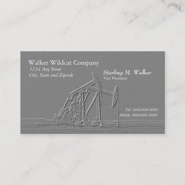 Carte De Visite Double silhouette de dispositif de pompage d'huile (Devant)