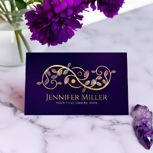 Carte De Visite Double spirale dorée et Yin Yang