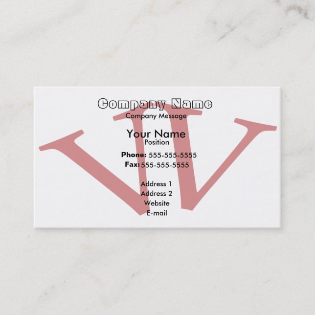Carte De Visite Double V (Devant)