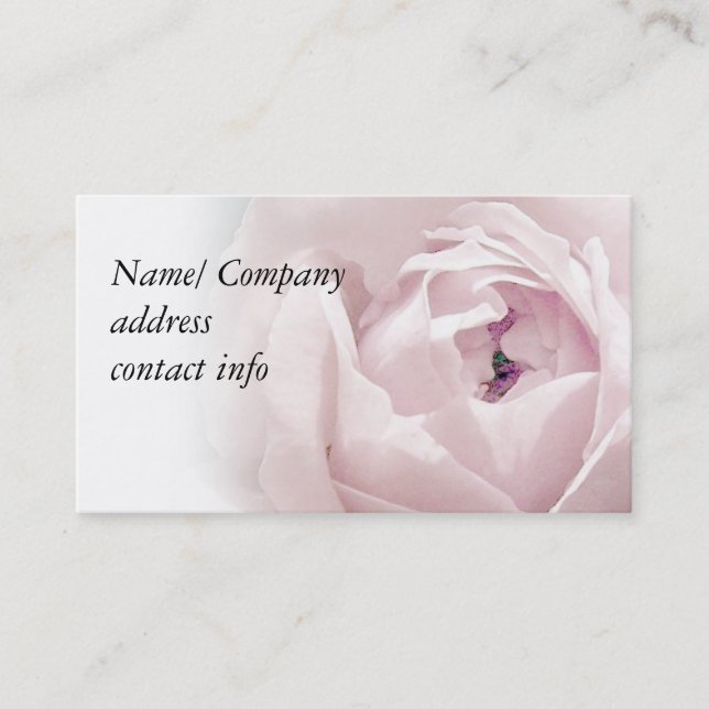 Carte De Visite Doucement rose de rose (Devant)