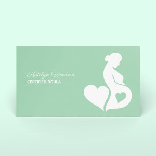 Carte De Visite Doula Belle Grossesse Silhouette Mint Vert