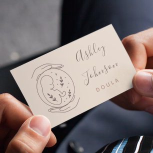 Carte De Visite Doula Midwoman Birthing Coach Mains et bébé bébé