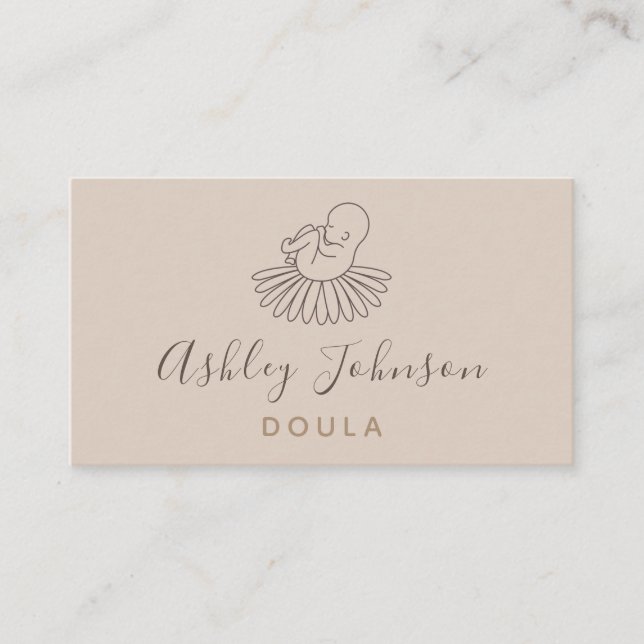 Carte De Visite Doula Midwoman Entraîneur de naissance Elégant Boh (Devant)