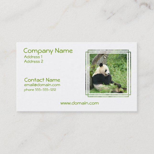 Carte de visite d'ours panda (Devant)