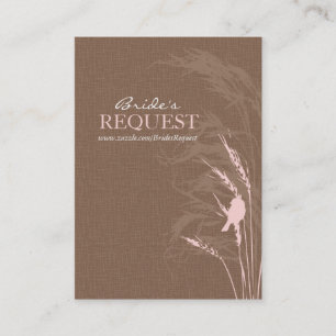 Carte de visite doux de jeune mariée d'automne